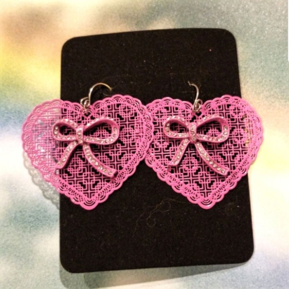 Sweetheart Bow Earrings (NWOT)